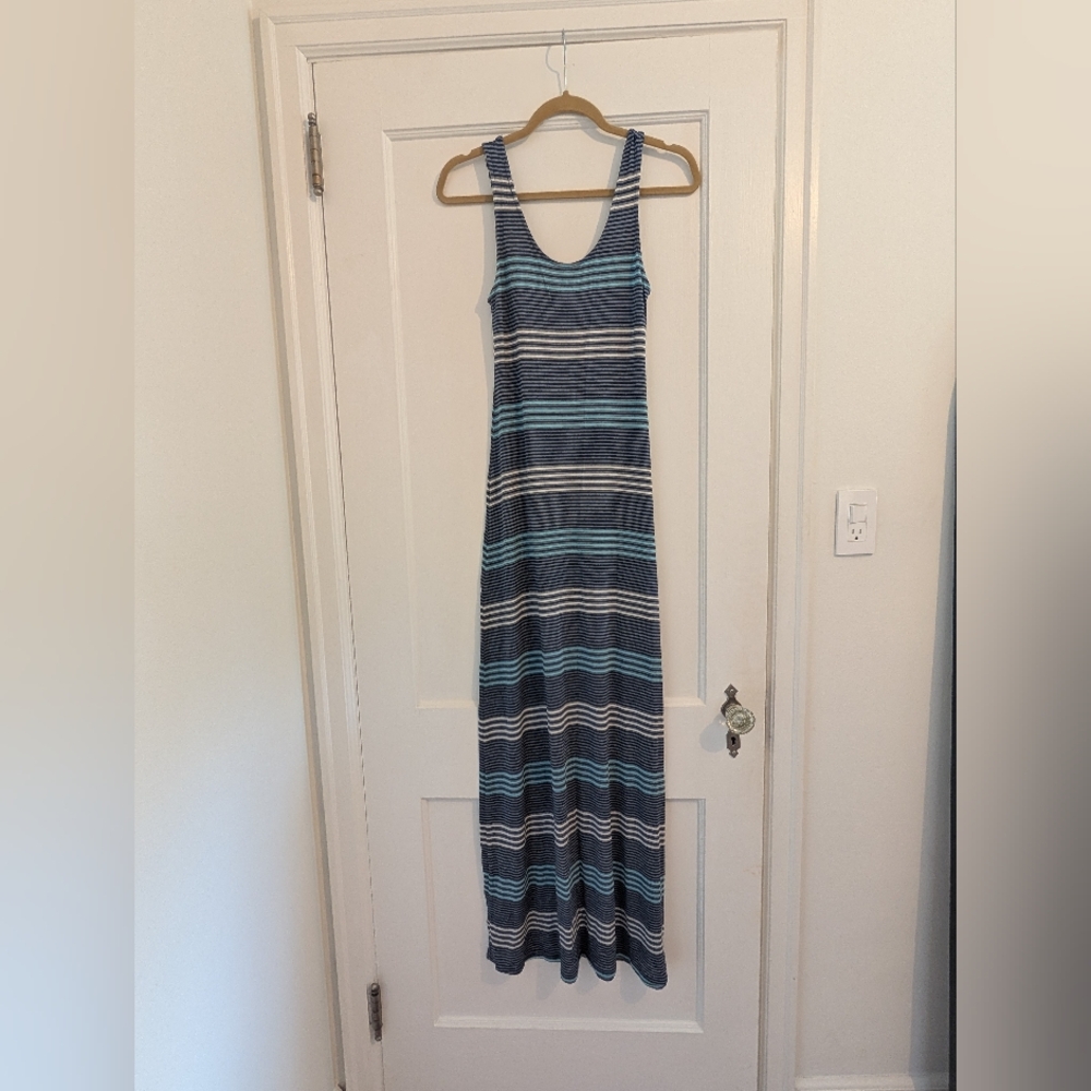 Women's Merona Navy and White Striped Maxi Dress Size XS